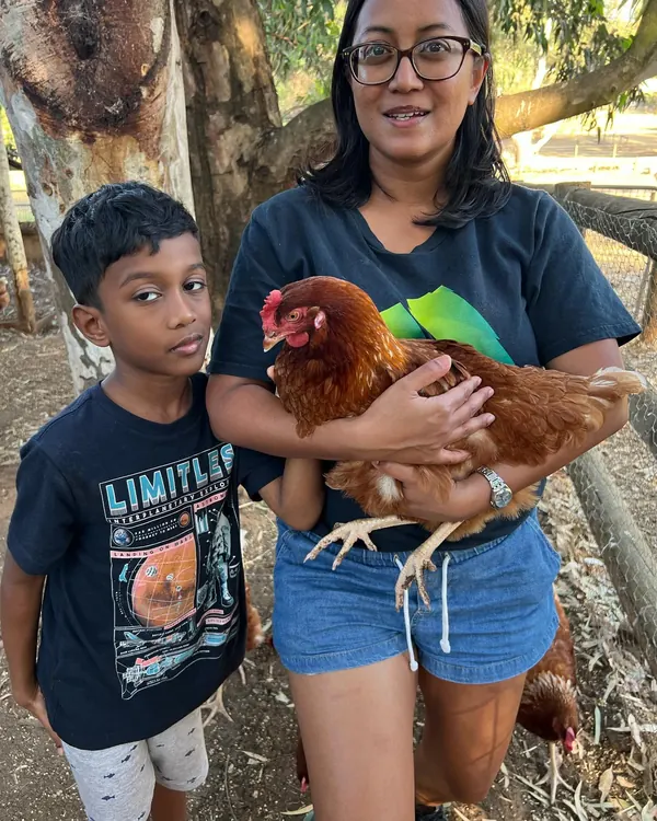Chicken love here at the farm!  These gorgeous hens not only lay amazing fresh eggs, their feathers are so soft to touch and they are so easy to pick up for a hold.  Although they have their pellets, 